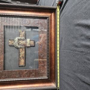Decorative Framed Cross with Intricate Design